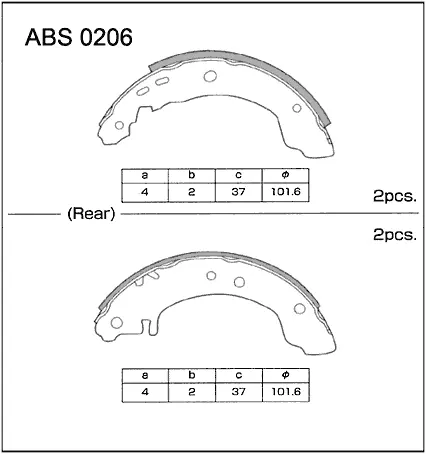 Тормозные колодки барабанные, комплект ALLIED NIPPON ABS0206 6LCY3W W 1441278137