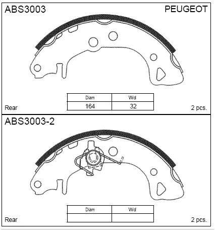 Тормозные колодки барабанные, комплект ALLIED NIPPON ABS3003 0 YDM90 1441278153