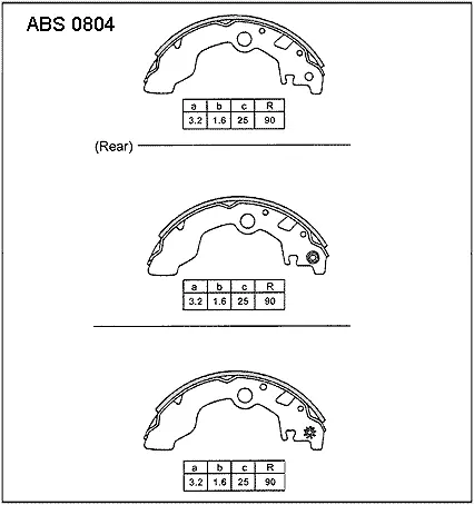 Тормозные колодки барабанные, комплект ALLIED NIPPON YW IEWVL ABS0804 1441278210