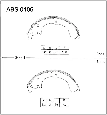 Тормозные колодки барабанные, комплект ALLIED NIPPON ABS0106 DJ YNVZ 1441278248