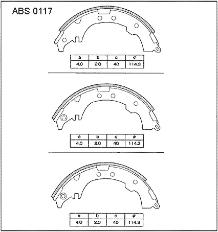 Тормозные колодки барабанные, комплект ALLIED NIPPON 88R HOB 1441278262 ABS0117