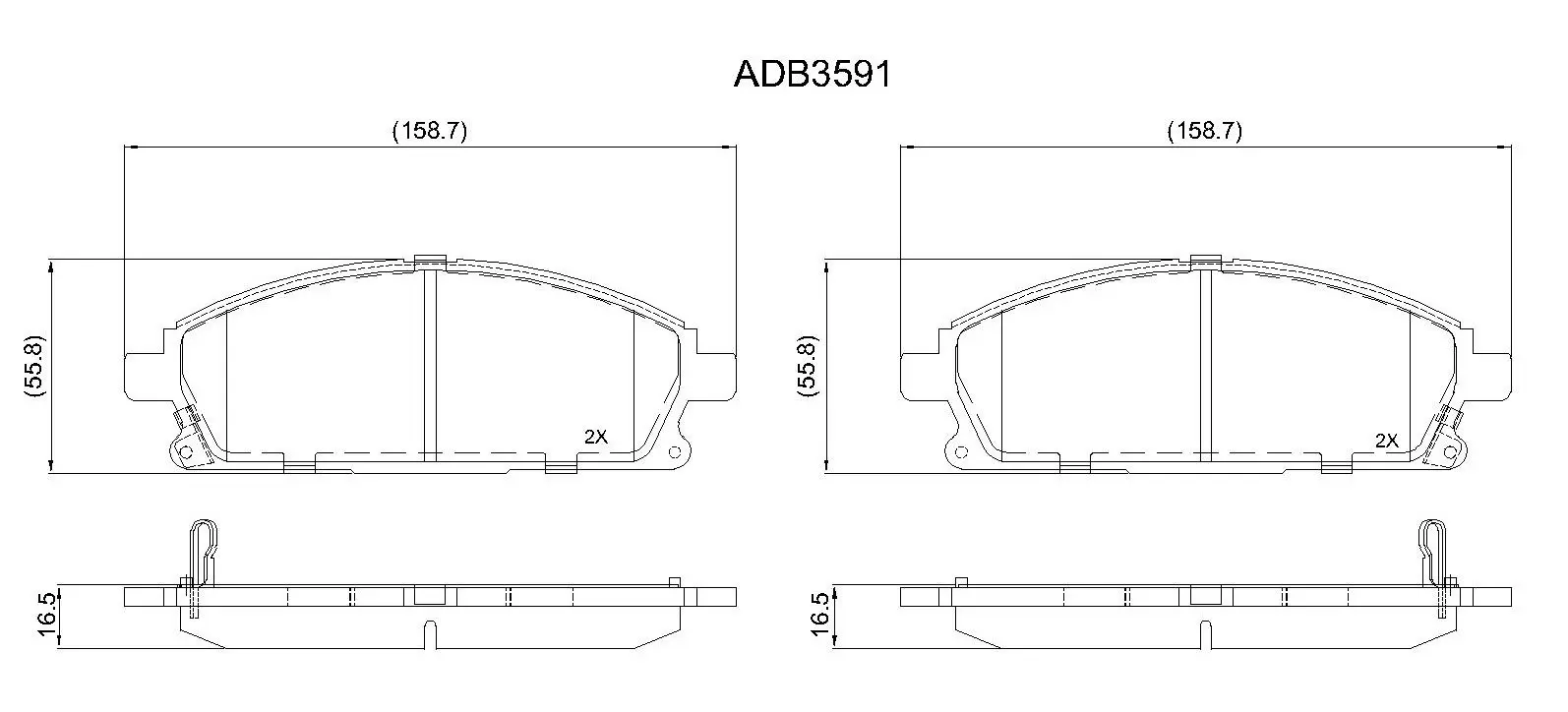 Тормозные колодки дисковые, комплект ALLIED NIPPON ADB3591 7N59 S 1420933918 изображение 0