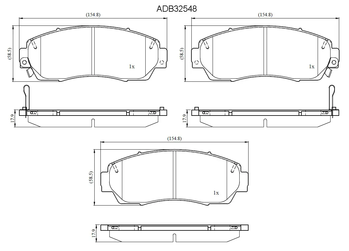 Тормозные колодки дисковые, комплект ALLIED NIPPON ADB32548 OA8B0 UG 1441278303
