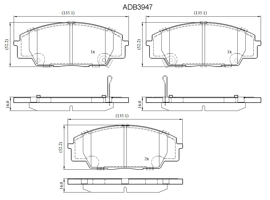 Тормозные колодки дисковые, комплект ALLIED NIPPON QGBR 4 ADB3947 1441278307 изображение 0