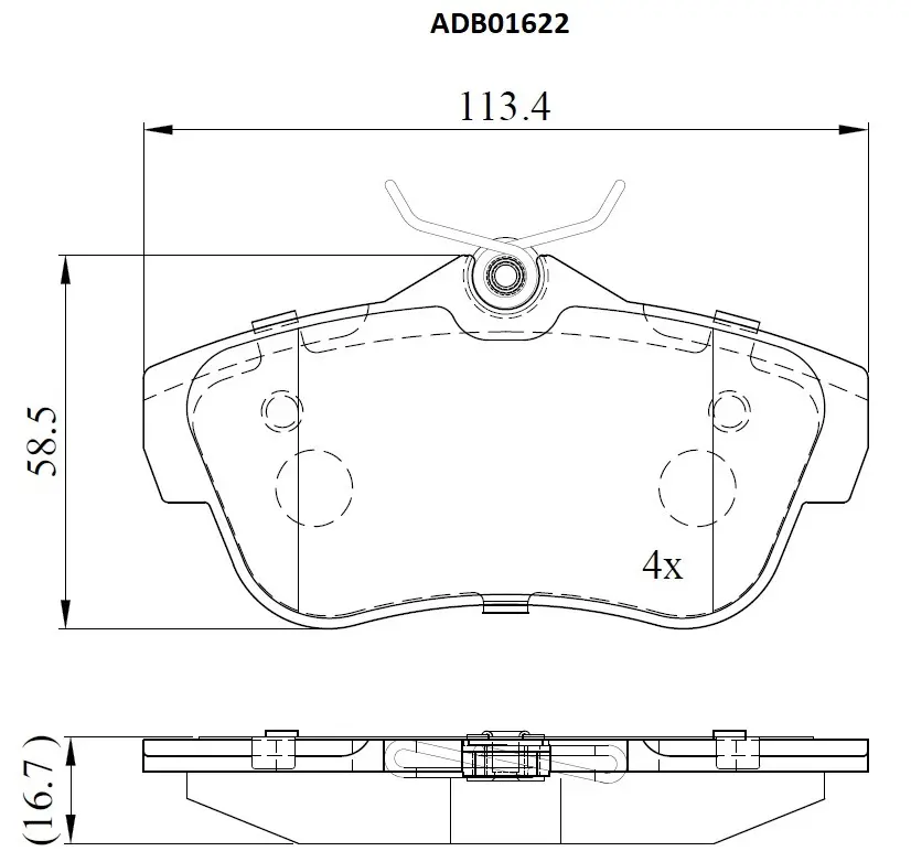 Тормозные колодки дисковые, комплект ALLIED NIPPON ADB01622 S 8XTAK 1441278367