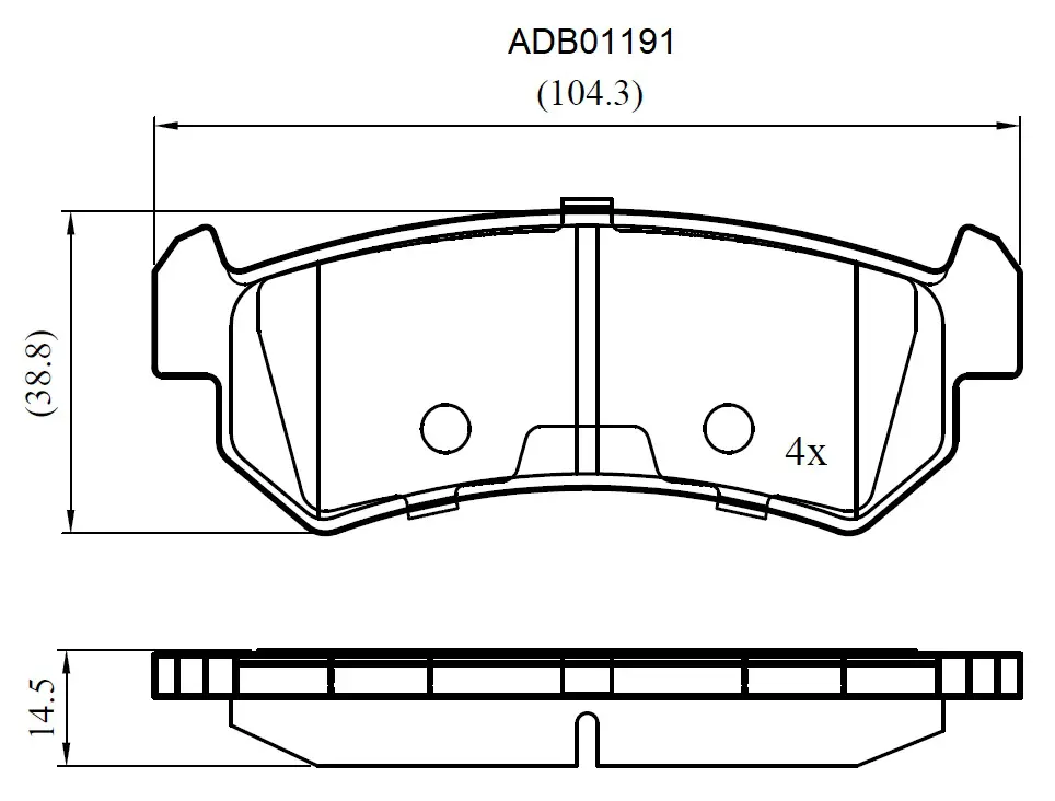 Тормозные колодки дисковые, комплект ALLIED NIPPON ADB01191 O70B 970 1420938830