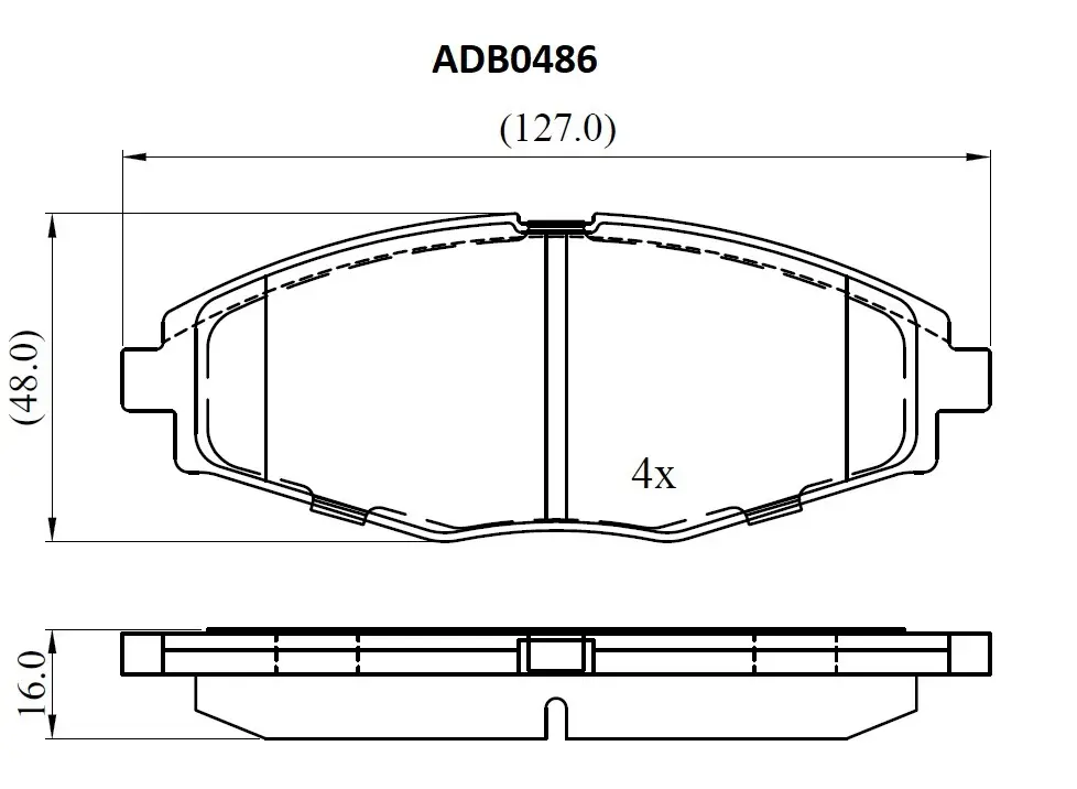 Тормозные колодки дисковые, комплект ALLIED NIPPON 1441278372 ADB0486 K7 V85 изображение 0
