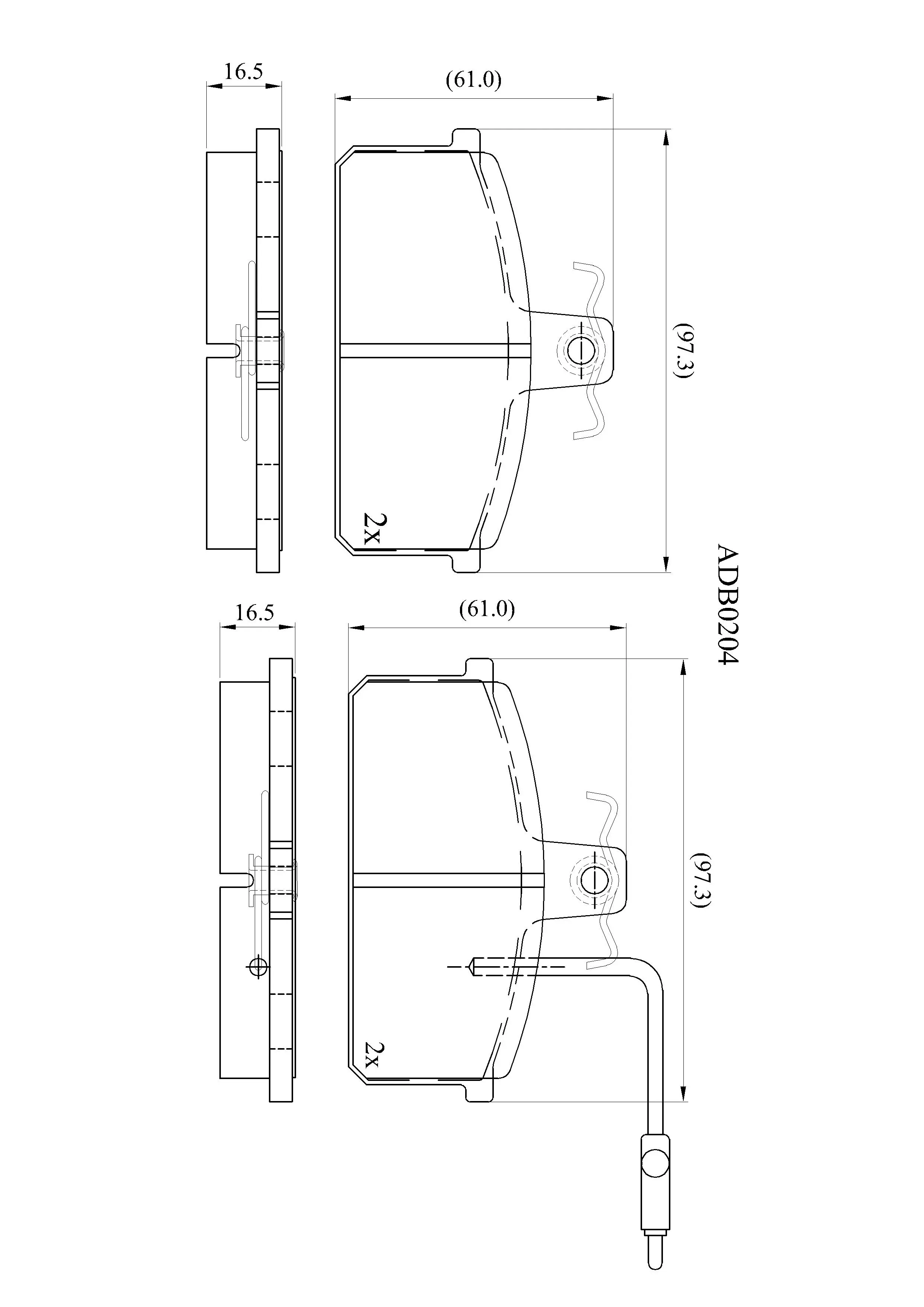 Тормозные колодки дисковые, комплект ALLIED NIPPON ADB1204 M9 KO0M 1441278415 изображение 0