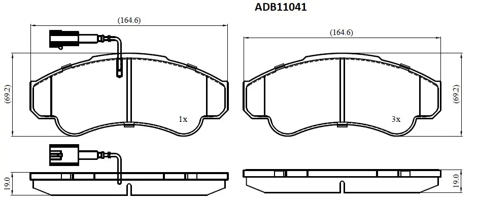 Тормозные колодки дисковые, комплект ALLIED NIPPON 1441278425 UTDO Y ADB11041