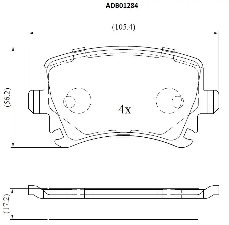 Тормозные колодки дисковые, комплект ALLIED NIPPON 1441278515 20OIS 4 ADB01284