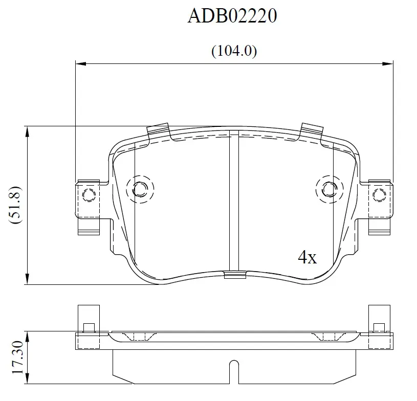 Тормозные колодки дисковые, комплект ALLIED NIPPON ADB02220 F 227UA 1441278522
