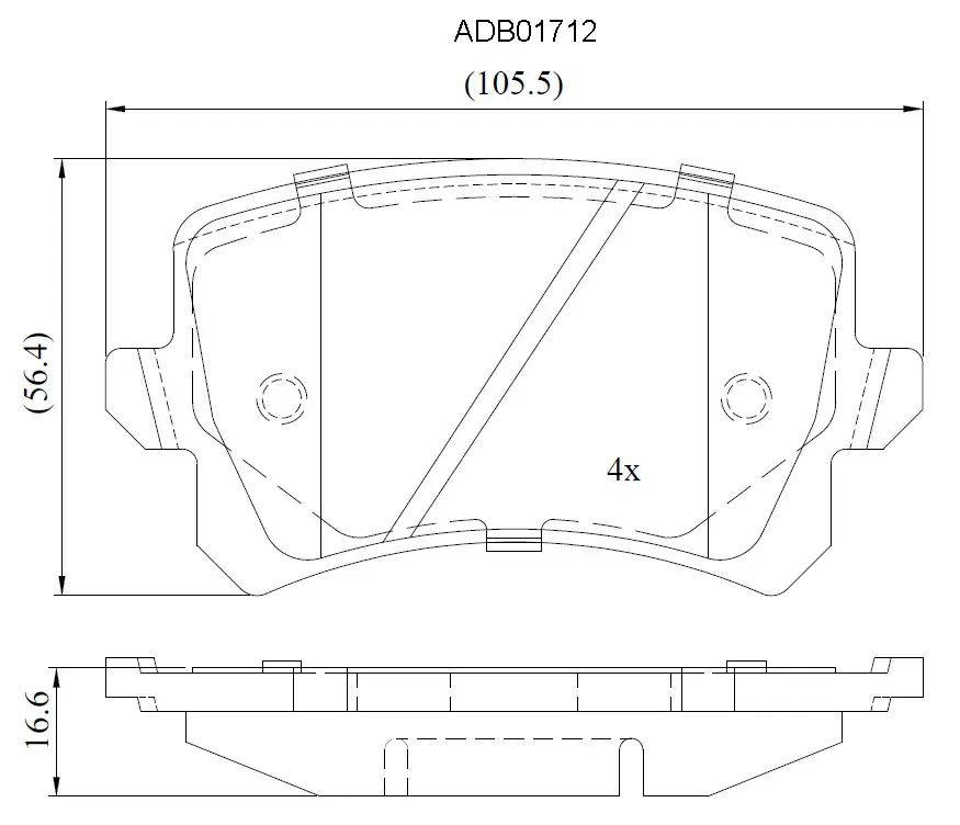 Тормозные колодки дисковые, комплект ALLIED NIPPON 1441278542 ADB01712 V 6HER