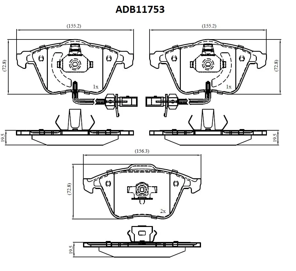 Тормозные колодки дисковые, комплект ALLIED NIPPON 666CC 40 ADB11753 1441278556