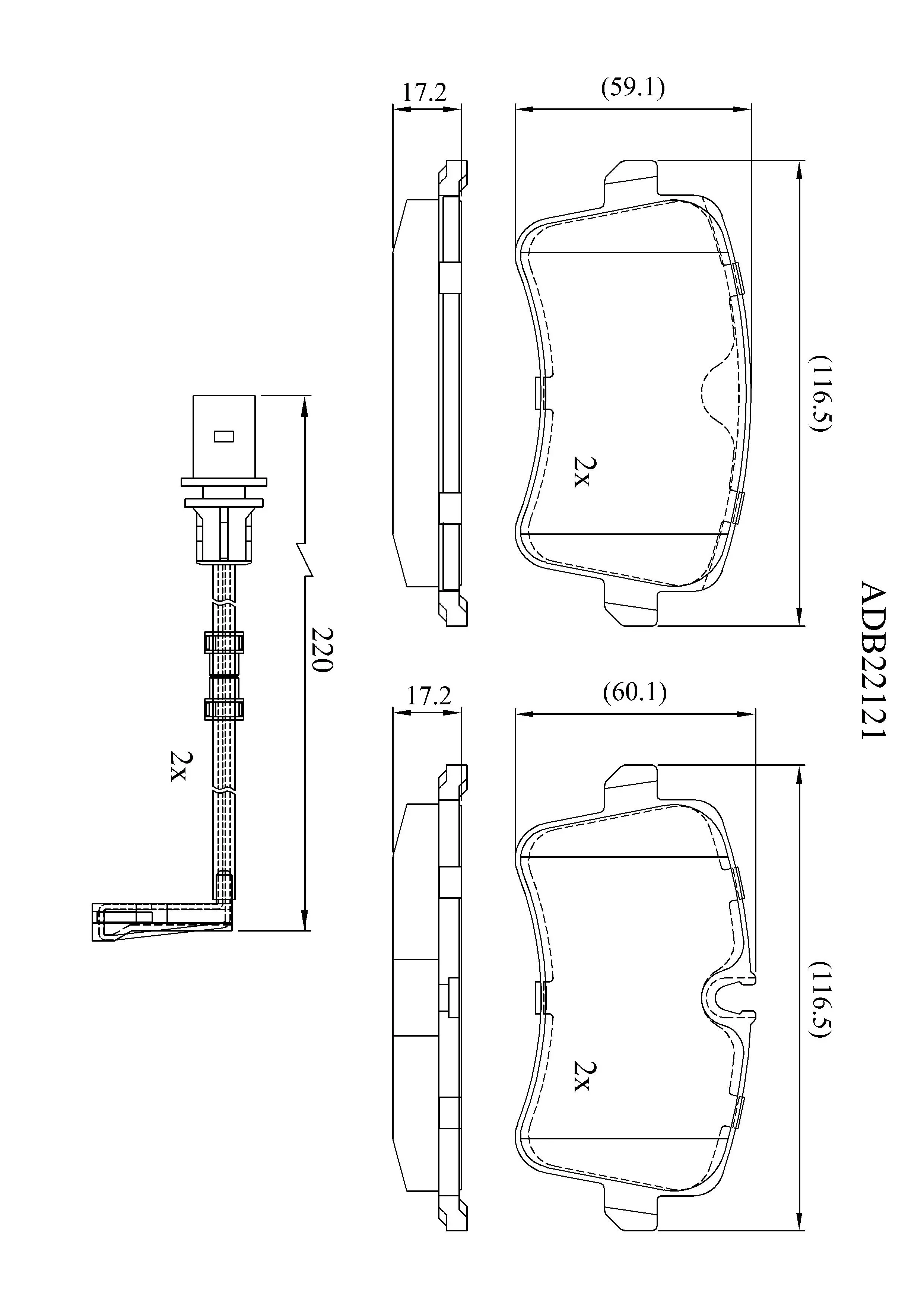 Тормозные колодки дисковые, комплект ALLIED NIPPON NR V67 1441278559 ADB22121
