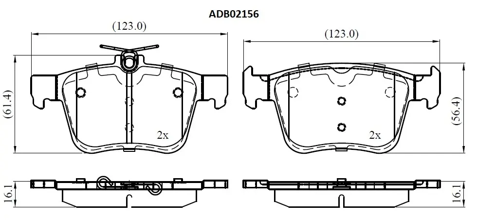 Тормозные колодки дисковые, комплект ALLIED NIPPON ADB02156 1441278564 F 23SA