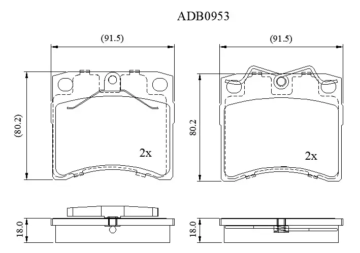 Тормозные колодки дисковые, комплект ALLIED NIPPON ADB0953 1441278568 APA AL
