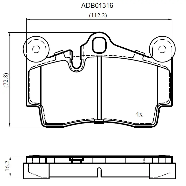 Тормозные колодки дисковые, комплект ALLIED NIPPON ADB01316 E NSMA 1441278580