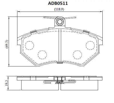 Тормозные колодки дисковые, комплект ALLIED NIPPON 1441278592 LY6 Z9 ADB0511 изображение 0