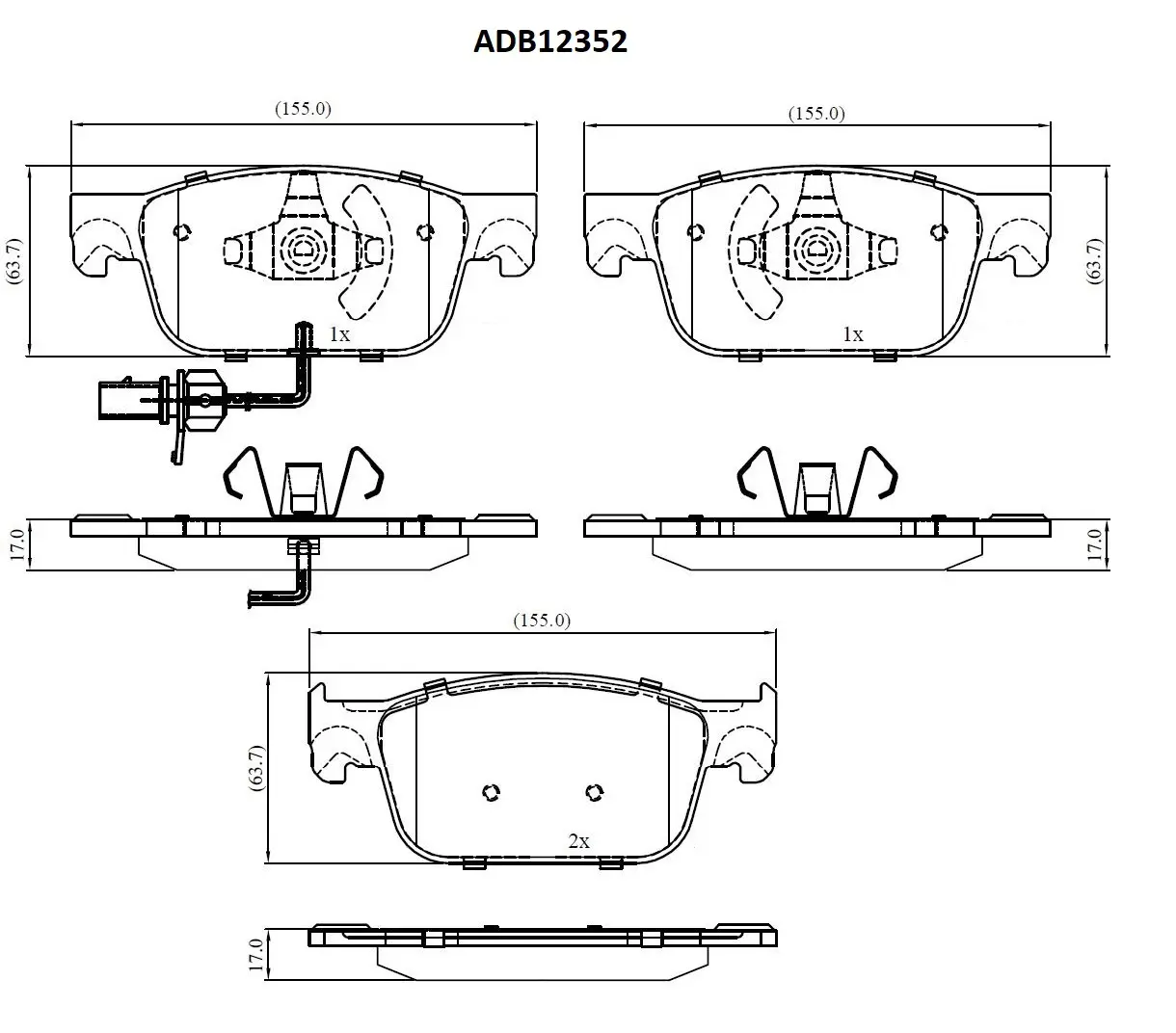 Тормозные колодки дисковые, комплект ALLIED NIPPON 1441278600 FV7 CKA ADB12352