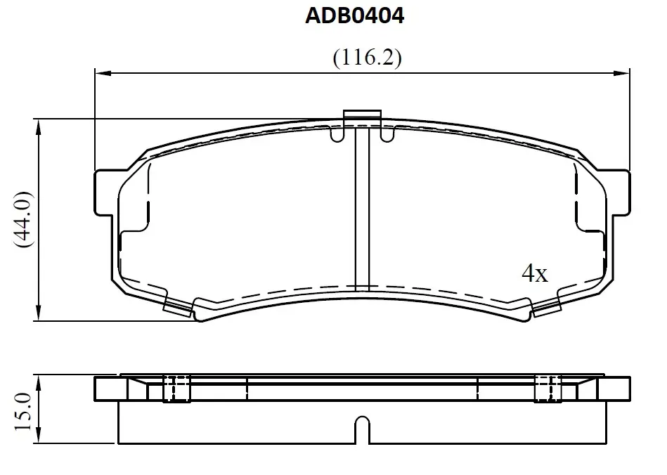Тормозные колодки дисковые, комплект ALLIED NIPPON XWMX K ADB0404 1420934620