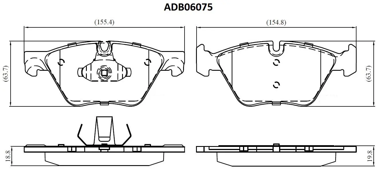 Тормозные колодки дисковые, комплект ALLIED NIPPON ADB06075 VHVH2 A 1441278605 изображение 0