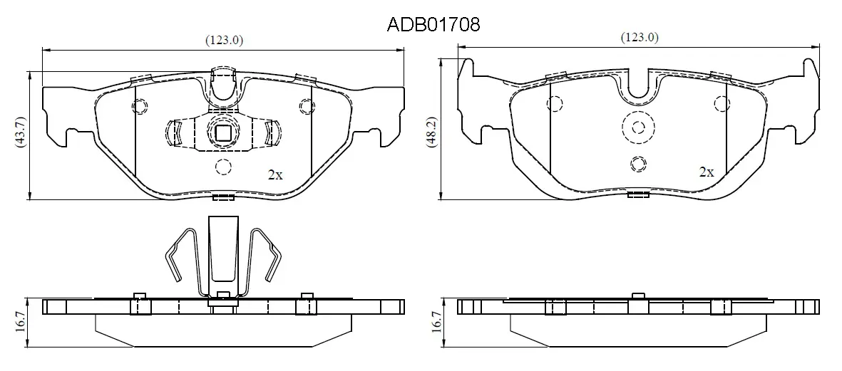 Тормозные колодки дисковые, комплект ALLIED NIPPON 1441278618 ADB01708 1V JQ3IF