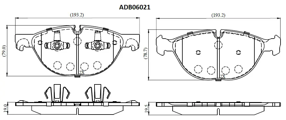 Тормозные колодки дисковые, комплект ALLIED NIPPON 1441278623 ADB06021 T 09OAA изображение 0