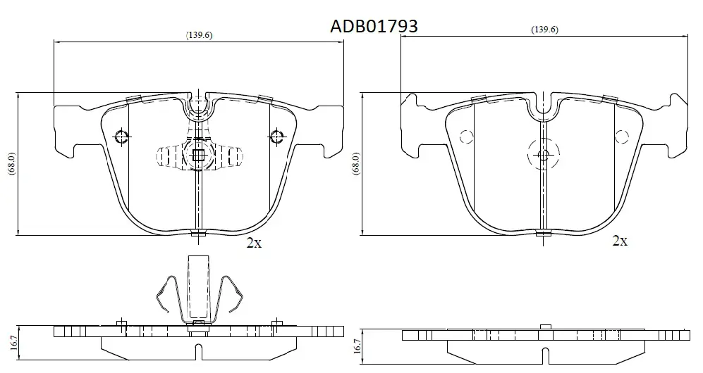 Тормозные колодки дисковые, комплект ALLIED NIPPON R A2ZSAZ ADB01793 1441278628