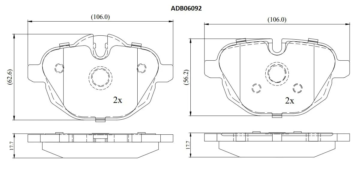 Тормозные колодки дисковые, комплект ALLIED NIPPON ADB06092 3RYV LF 1441278631