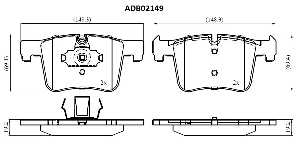 Тормозные колодки дисковые, комплект ALLIED NIPPON QT6D T ADB02149 1441278637 изображение 0