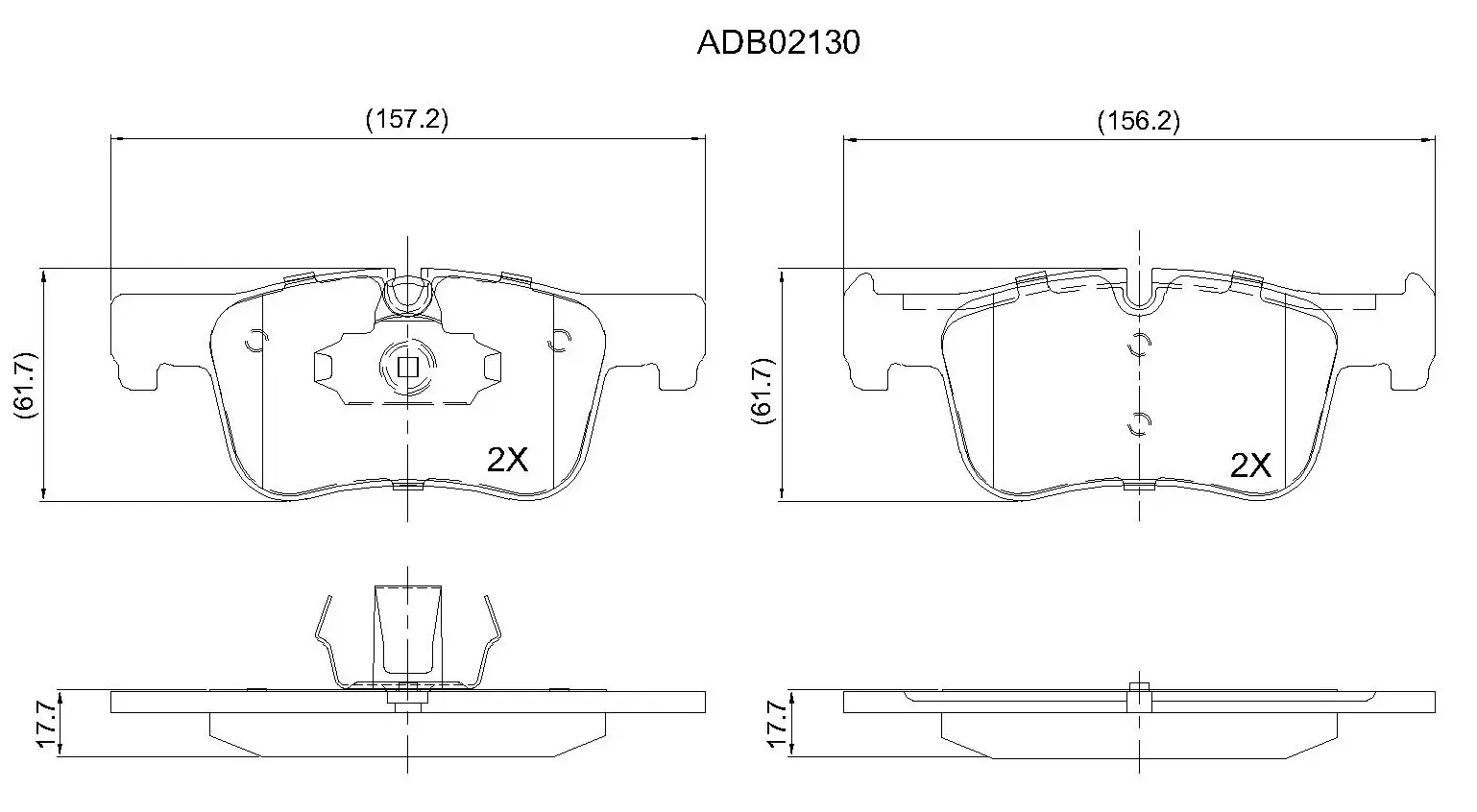 Тормозные колодки дисковые, комплект ALLIED NIPPON ADB02130 ME80 Z5 1441278639