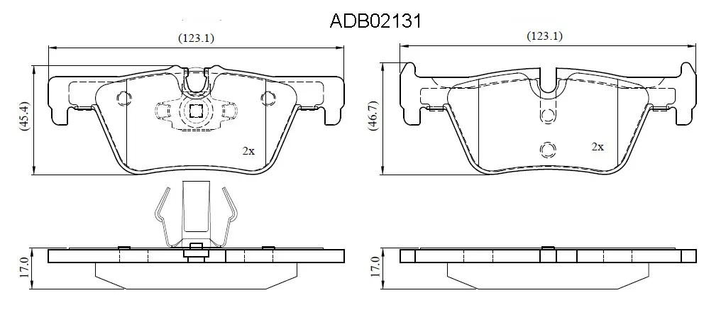 Тормозные колодки дисковые, комплект ALLIED NIPPON ADB02131 PJD5S MM 1441278641
