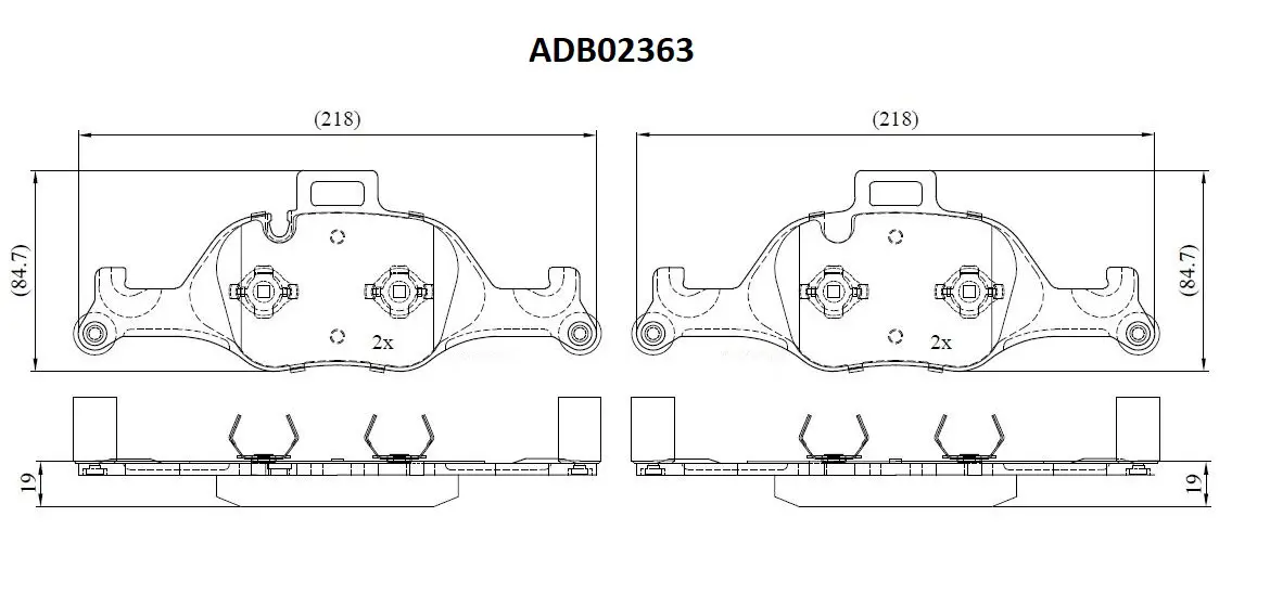 Тормозные колодки дисковые, комплект ALLIED NIPPON 1441278646 HO B59S ADB02363
