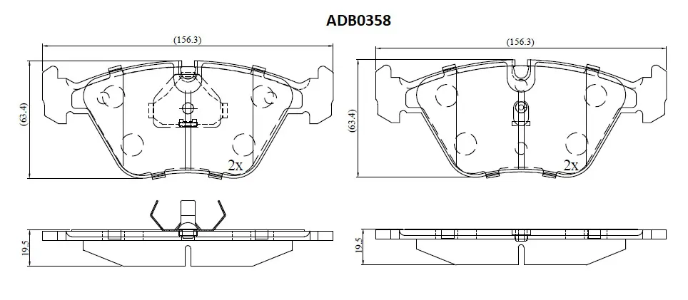 Тормозные колодки дисковые, комплект ALLIED NIPPON 1441278653 3X KVG ADB0358 изображение 0