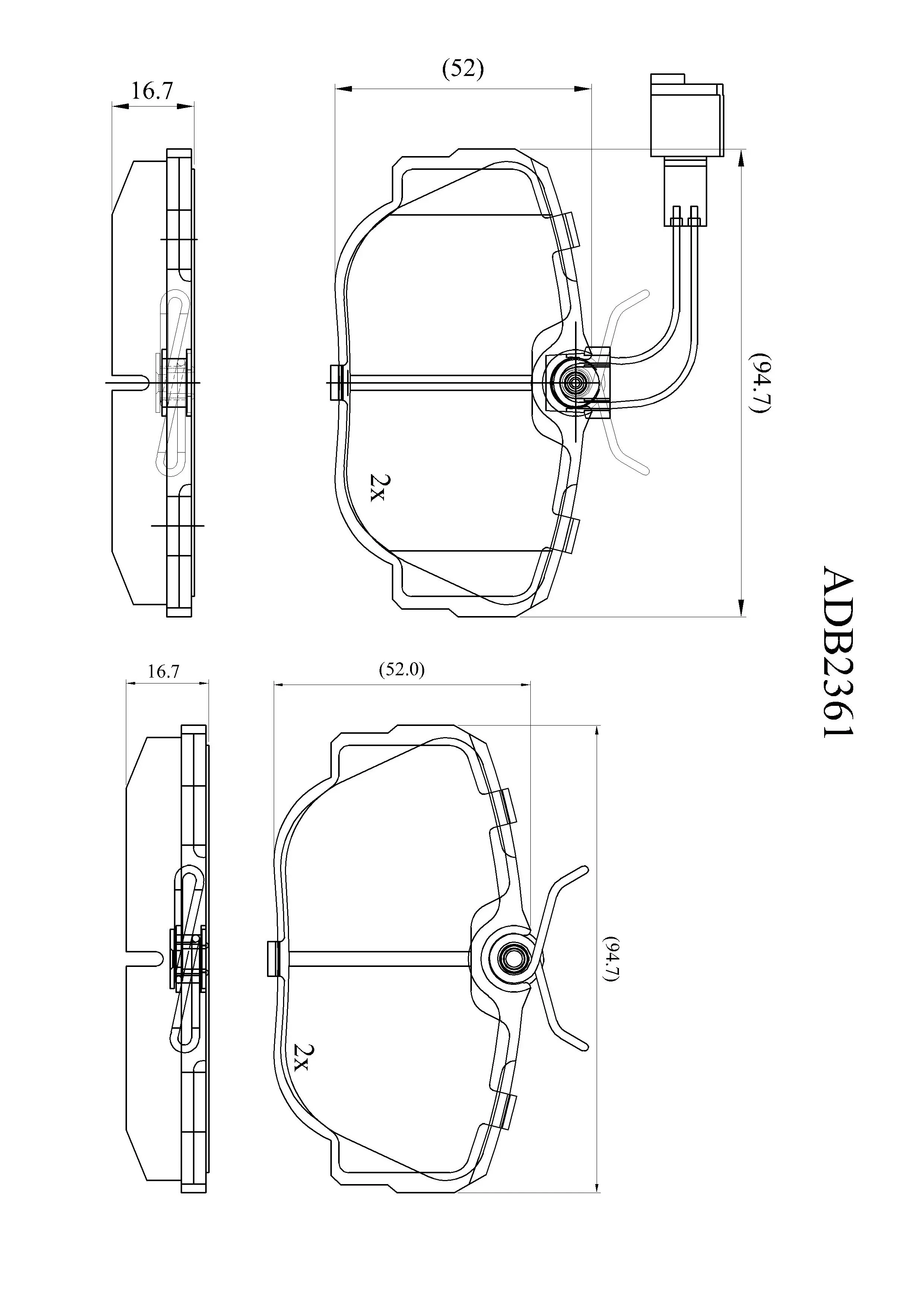 Тормозные колодки дисковые, комплект ALLIED NIPPON ADB2361 9H4 FZ 1441278661