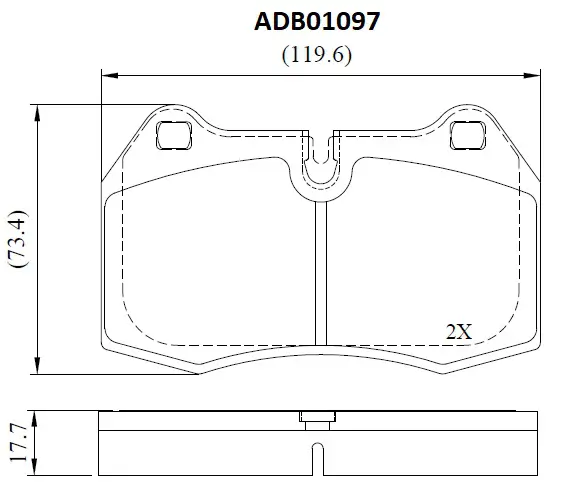 Тормозные колодки дисковые, комплект ALLIED NIPPON 29H RU9F 1441278662 ADB01097