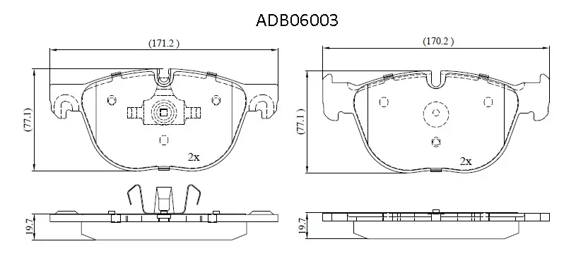 Тормозные колодки дисковые, комплект ALLIED NIPPON ADB06003 1441278669 VLQY 5