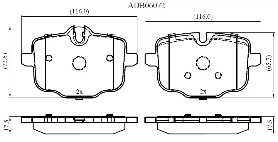 Тормозные колодки дисковые, комплект ALLIED NIPPON 1441278682 O6NKGO 6 ADB06072