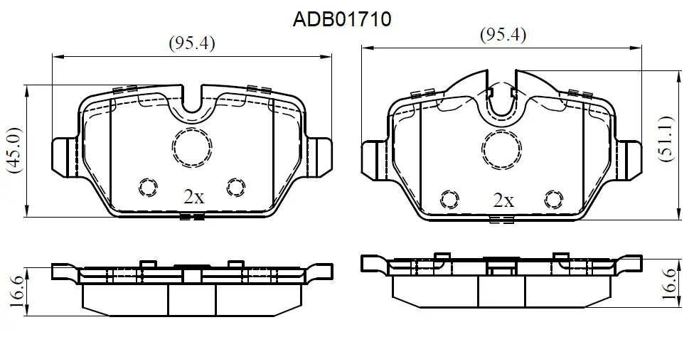 Тормозные колодки дисковые, комплект ALLIED NIPPON ADB01710 1DM7 O 1441278687