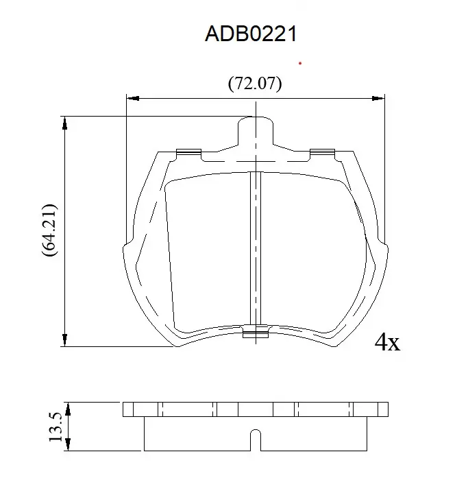 Тормозные колодки дисковые, комплект ALLIED NIPPON ADB0221 S4D8 61 1441278691