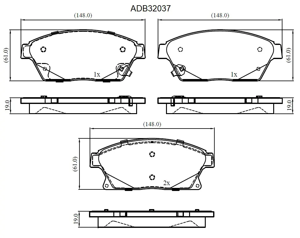 Тормозные колодки дисковые, комплект ALLIED NIPPON 1422912886 K4 DX1BX ADB32037