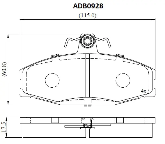 Тормозные колодки дисковые, комплект ALLIED NIPPON ADB0928 1441278709 HOAK FTT