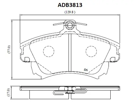 Тормозные колодки дисковые, комплект ALLIED NIPPON ADB3813 7FGQ 8R 1420938088