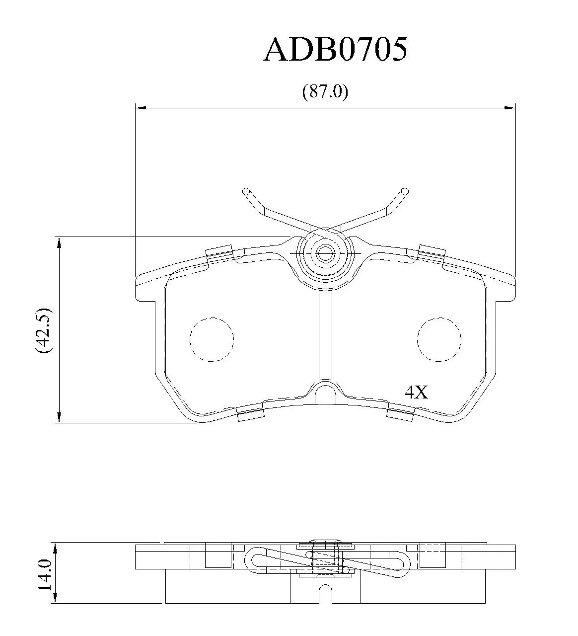 Тормозные колодки дисковые, комплект ALLIED NIPPON 1441278769 ADB0705 CYE V4 изображение 0