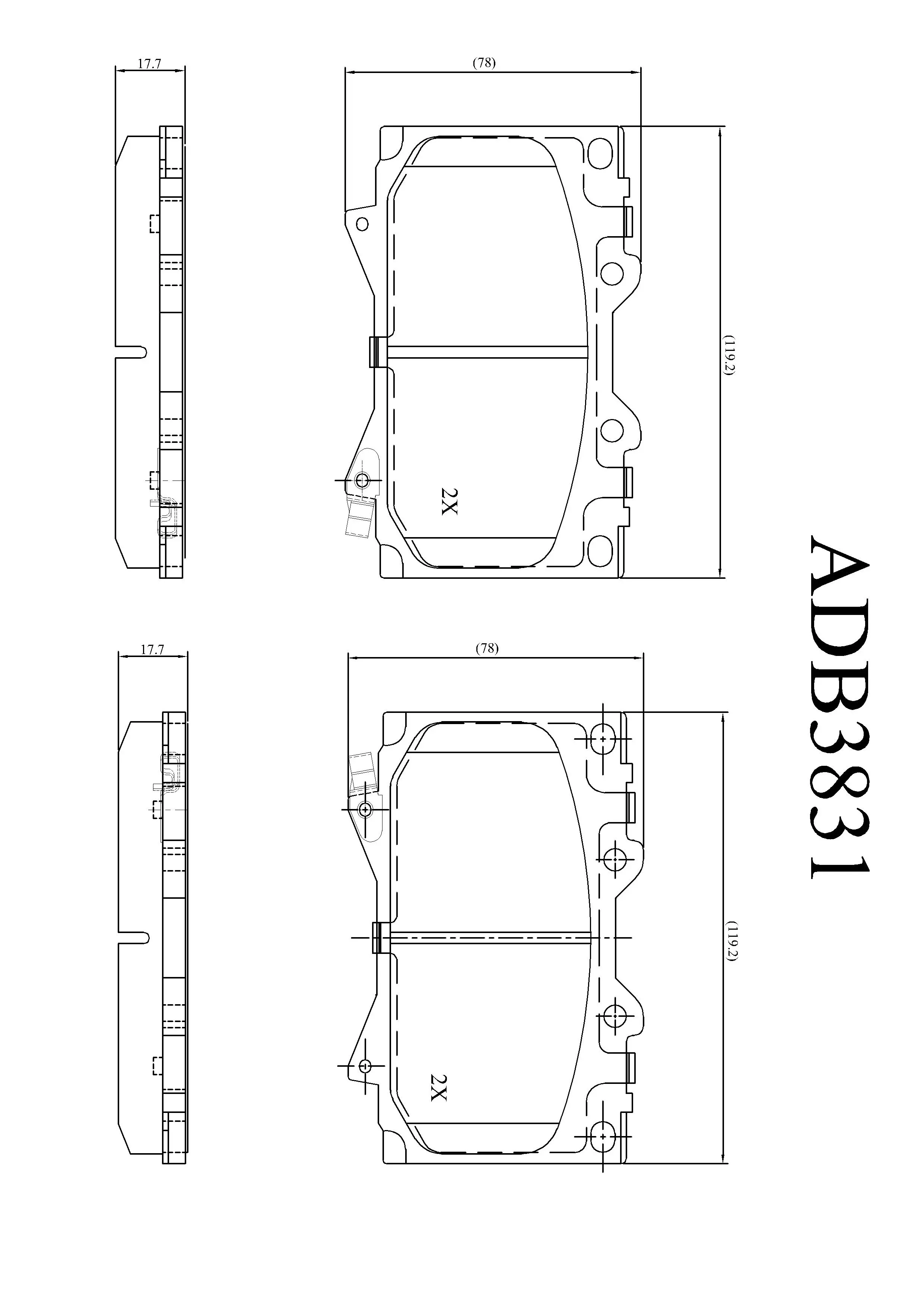 Тормозные колодки дисковые, комплект ALLIED NIPPON RP4A EMR ADB3831 1420934621 изображение 0