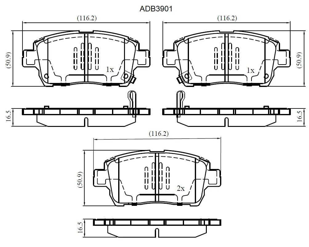 Тормозные колодки дисковые, комплект ALLIED NIPPON 1K8 TPR ADB3901 1420935394 изображение 0