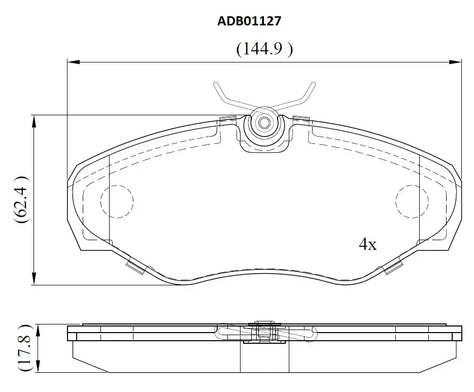Тормозные колодки дисковые, комплект ALLIED NIPPON 4HWO8A 1 ADB01127 1441278896
