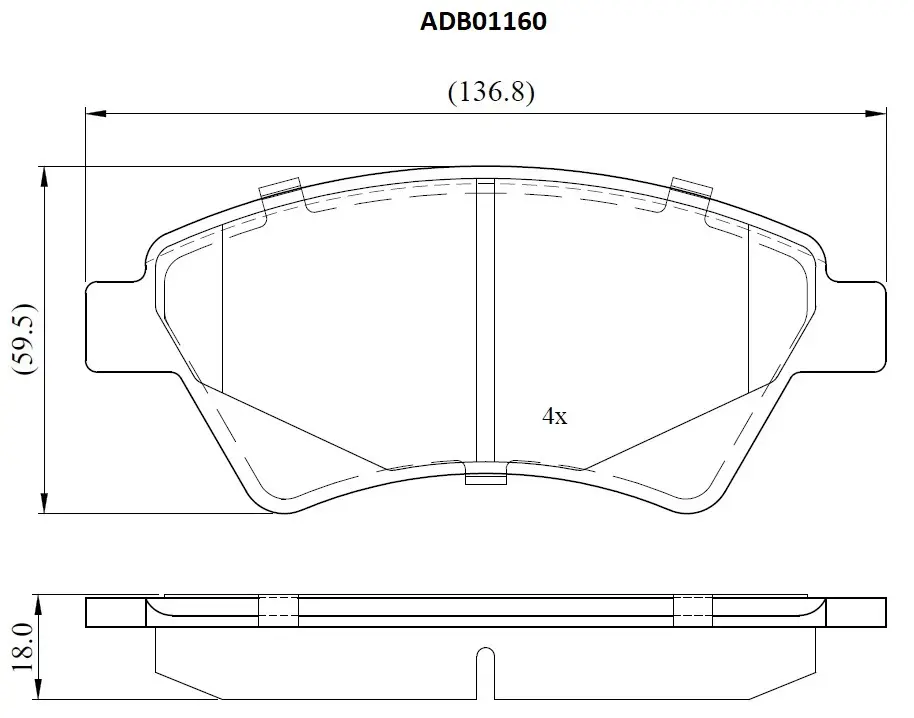 Тормозные колодки дисковые, комплект ALLIED NIPPON ADB01160 B5P 9IC 1441278931 изображение 0