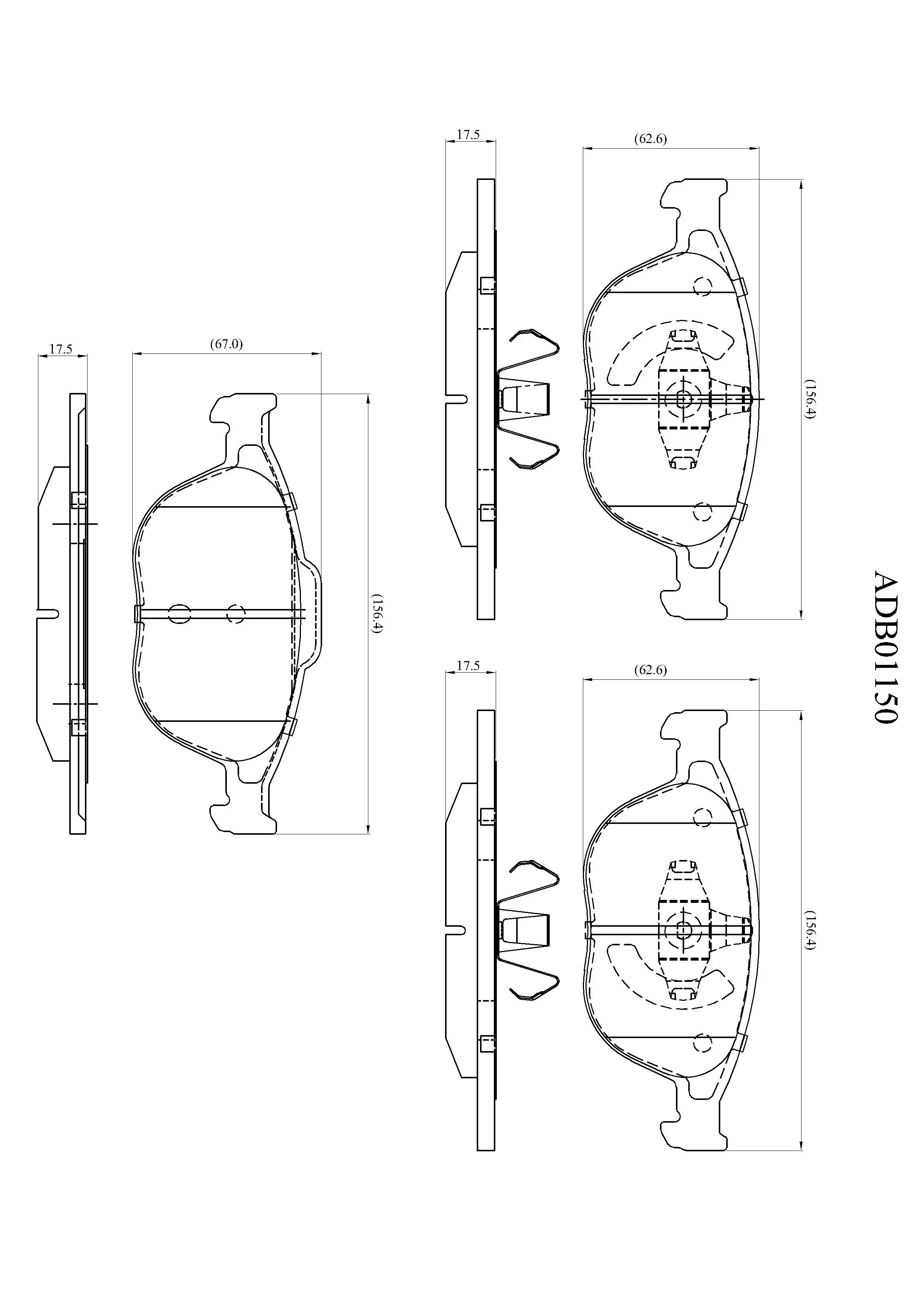 Тормозные колодки дисковые, комплект ALLIED NIPPON ADB01150 66 NNJL 1441278934 изображение 0