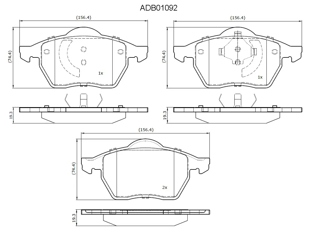 Тормозные колодки дисковые, комплект ALLIED NIPPON ADB01092 KUN1XI I 1441278982 изображение 0